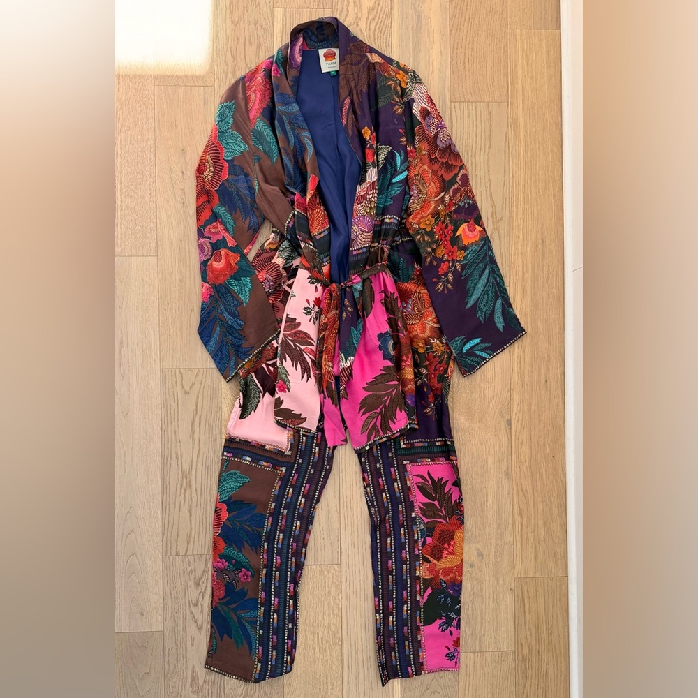 Farm Rio Colorful Satin Pant Set - Picture 7 of 7